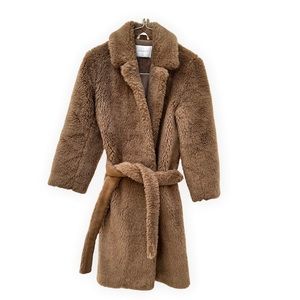 Aritzia Babaton Faux Fur Belted Coat XXS